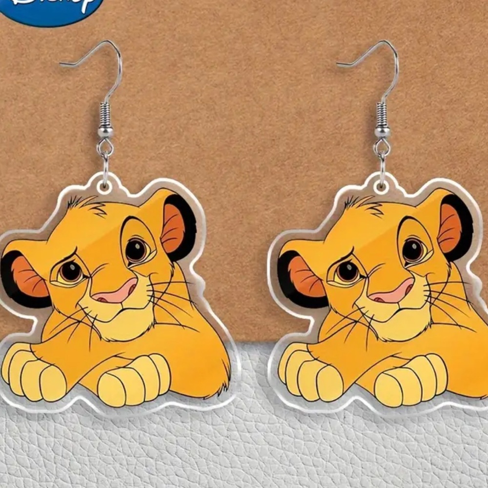 Disney Yellow Simba Character Drop Earrings